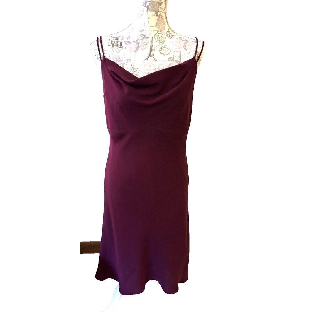 Evan‎ Picone Vintage Hi-Low Dress Purple 8  Sleeveless, eggplant dress